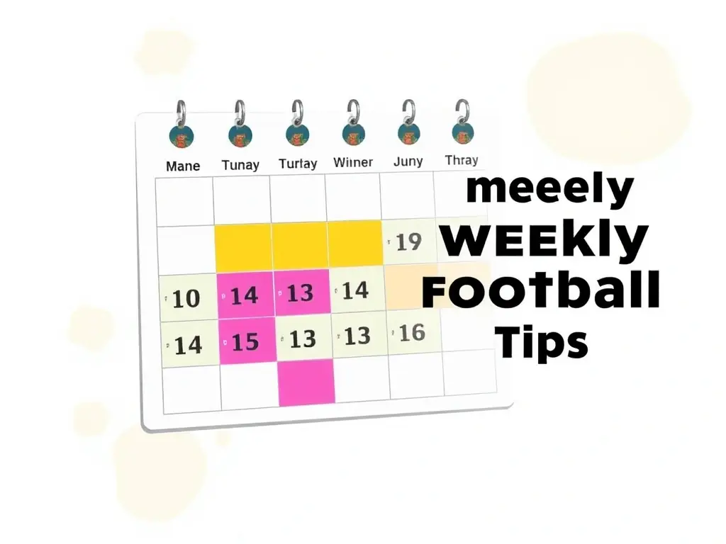 A digital graphic featuring a calendar with highlighted dates, representing the consistent delivery of weekly football tips and predictions.